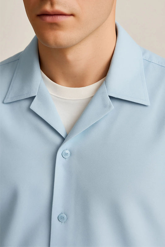 BOXY FIT OVERSHIRT | SKY BLUE