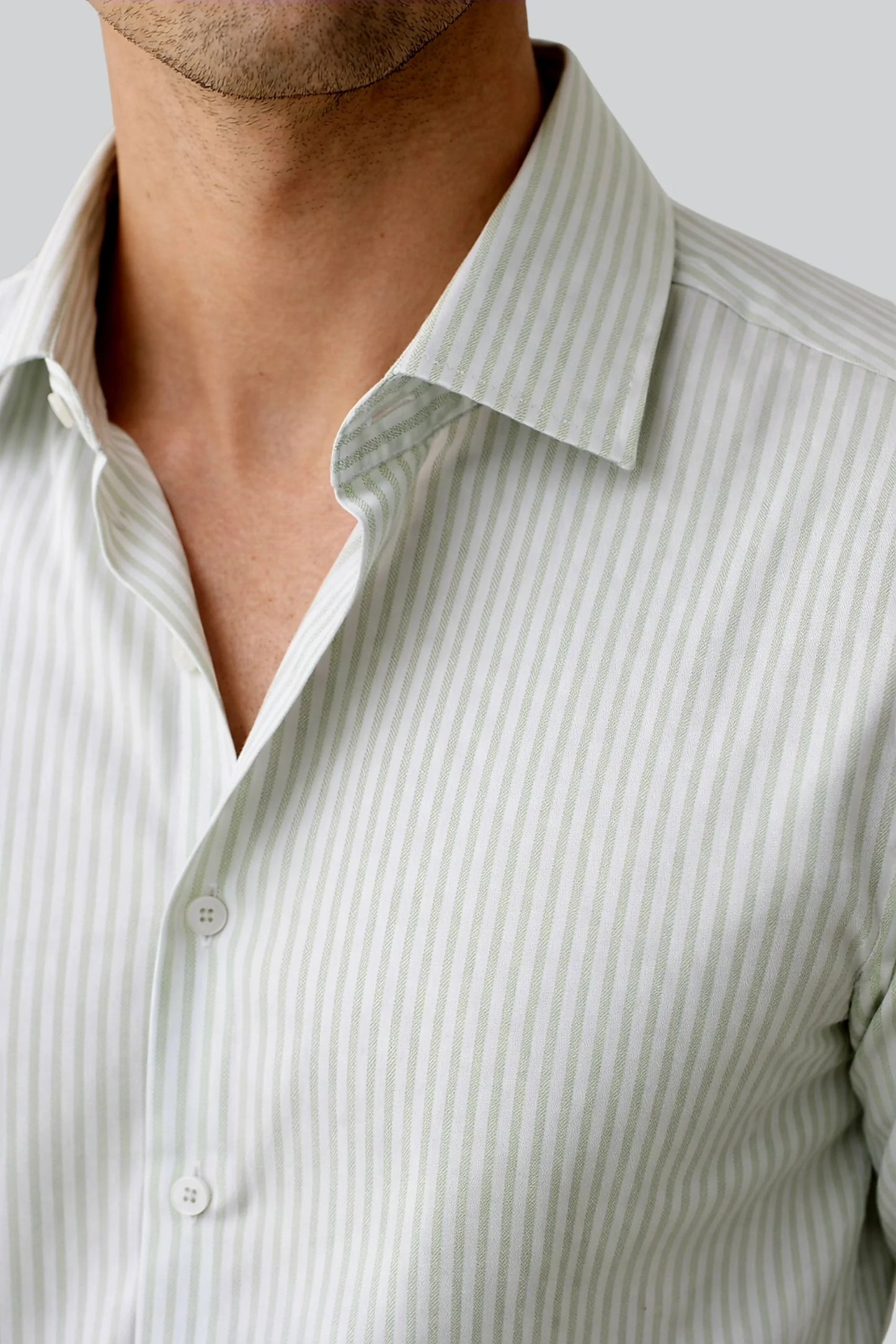 PINSTRIPED SHIRT | PASTEL GREEN
