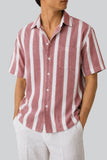BOXY FIT SRIPED SHIRT | ONION PINK