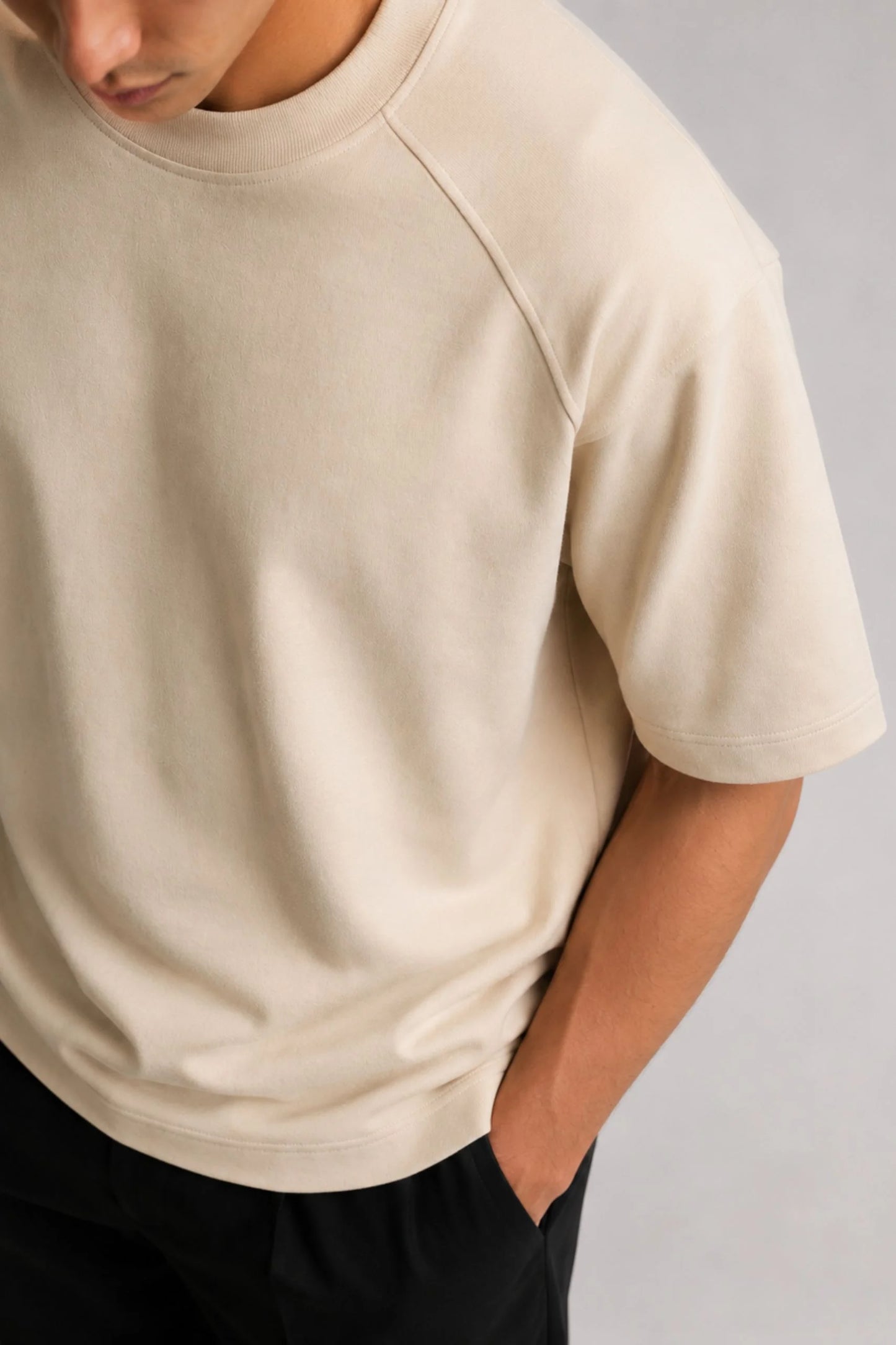 HEAVY GSM DROP SHOULDER TEE | BEIGE