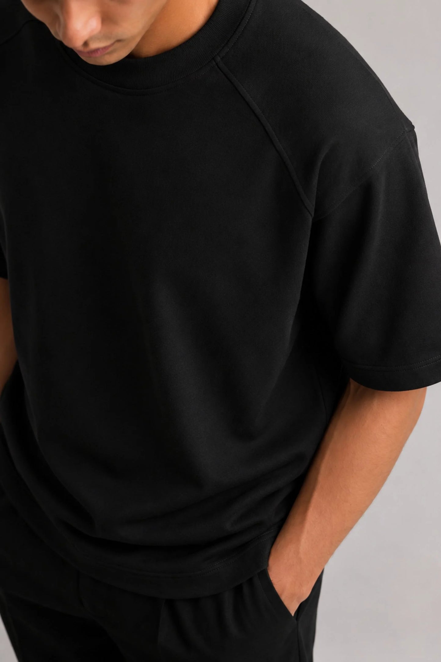 HEAVY GSM DROP SHOULDER TEE | BLACK