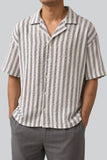 POPCORN CUBAN COLLAR SHIRT | PASTEL GREY