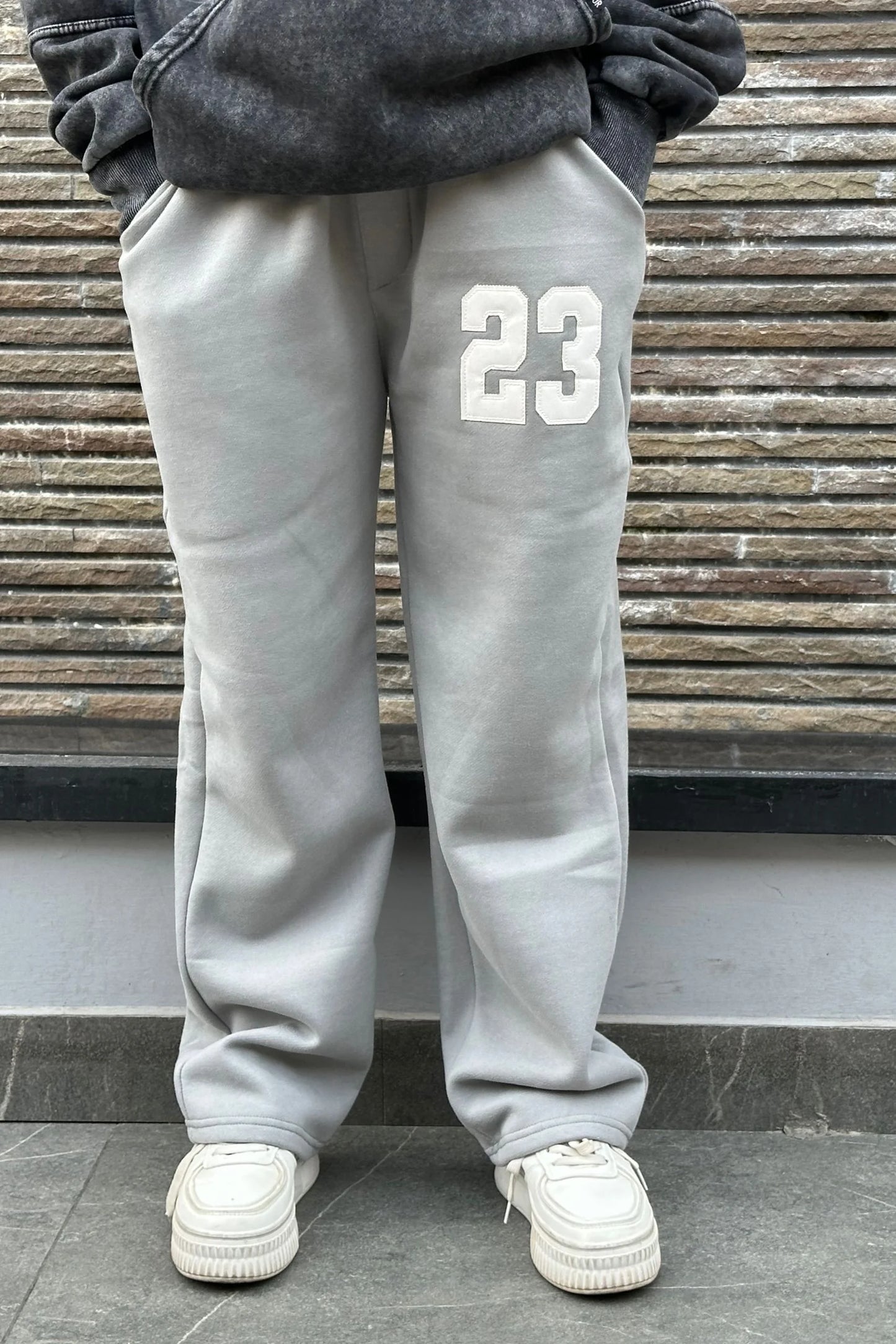 23 WIDE LEG BAGGY SWEATPANTS | STEEL GREY