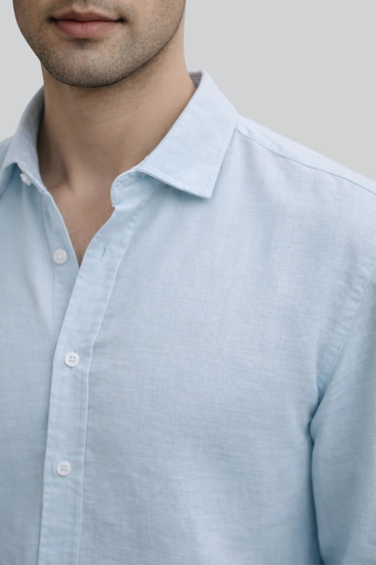 LINEN SHIRT | POWDER BLUE