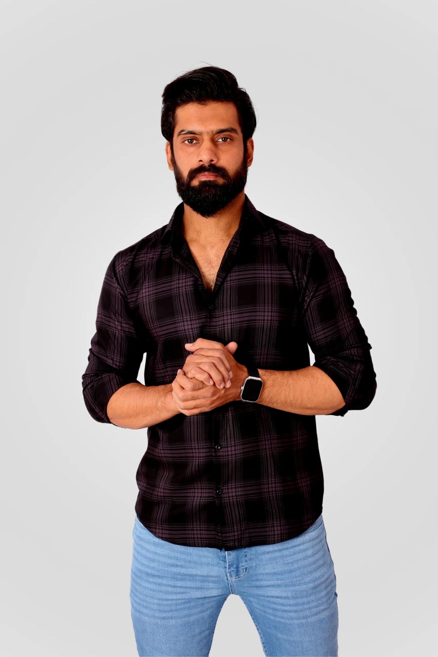 CHECKERED SHIRT | BLACK/CHARCOAL