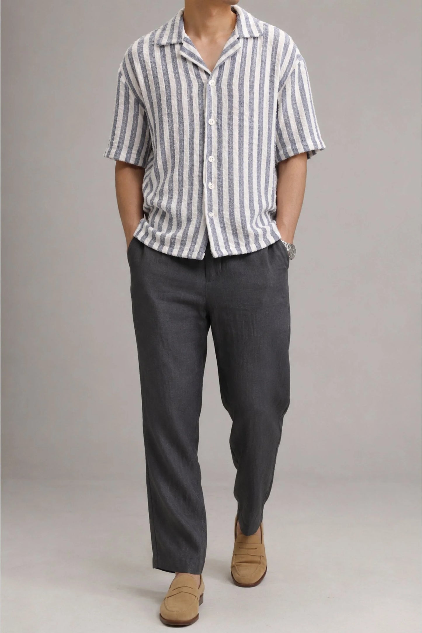 POPCORN CUBAN SHIRT | PASTEL BLUE