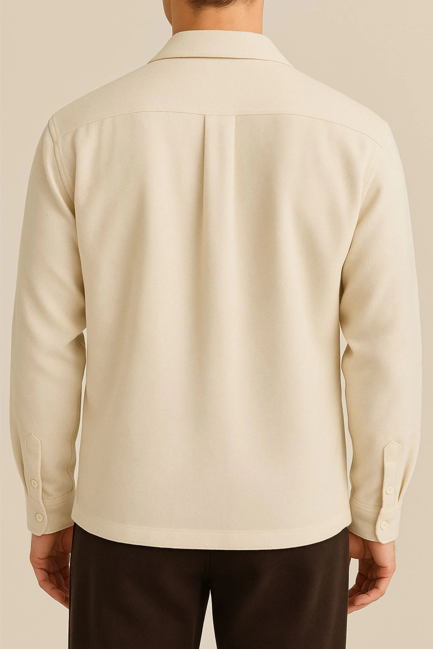 Flannel BOXY FIT OVERSHIRT | CREAM