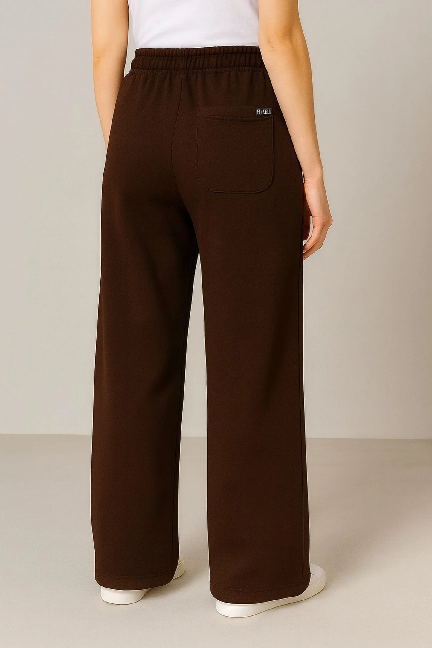 WIDE LEG BAGGY TROUSERS | DARKBROWN