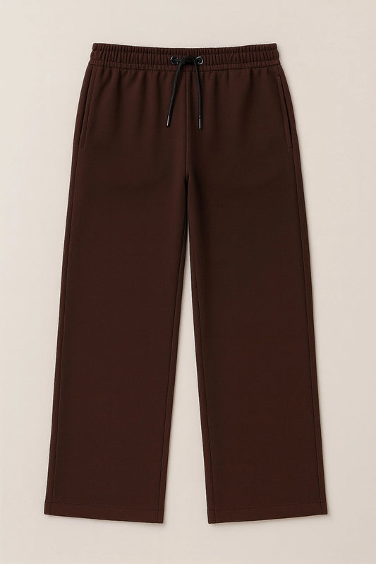 WIDE LEG BAGGY TROUSERS | DARKBROWN