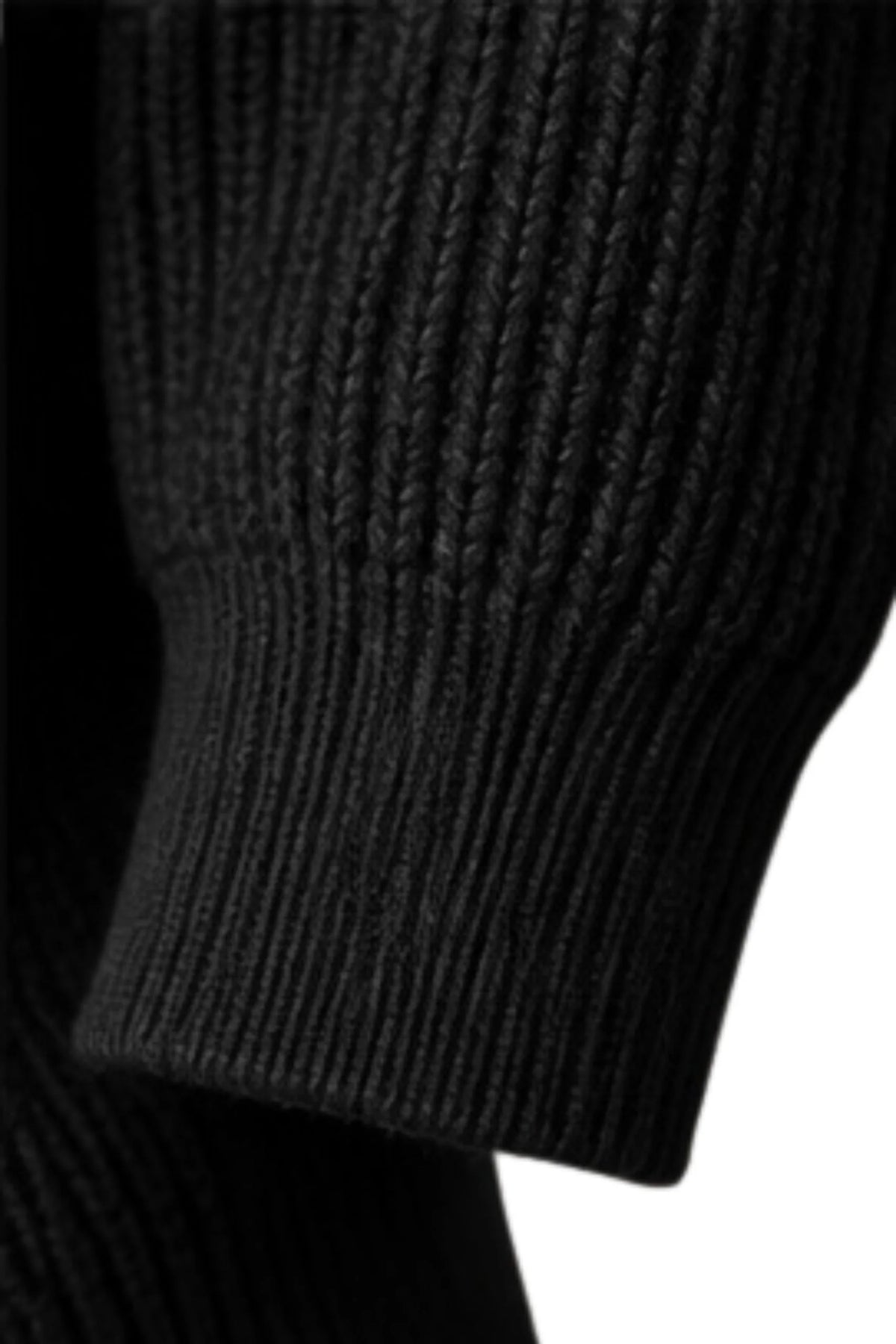 KNITTED DOUBLE ZIPPER SWEATER | BLACK
