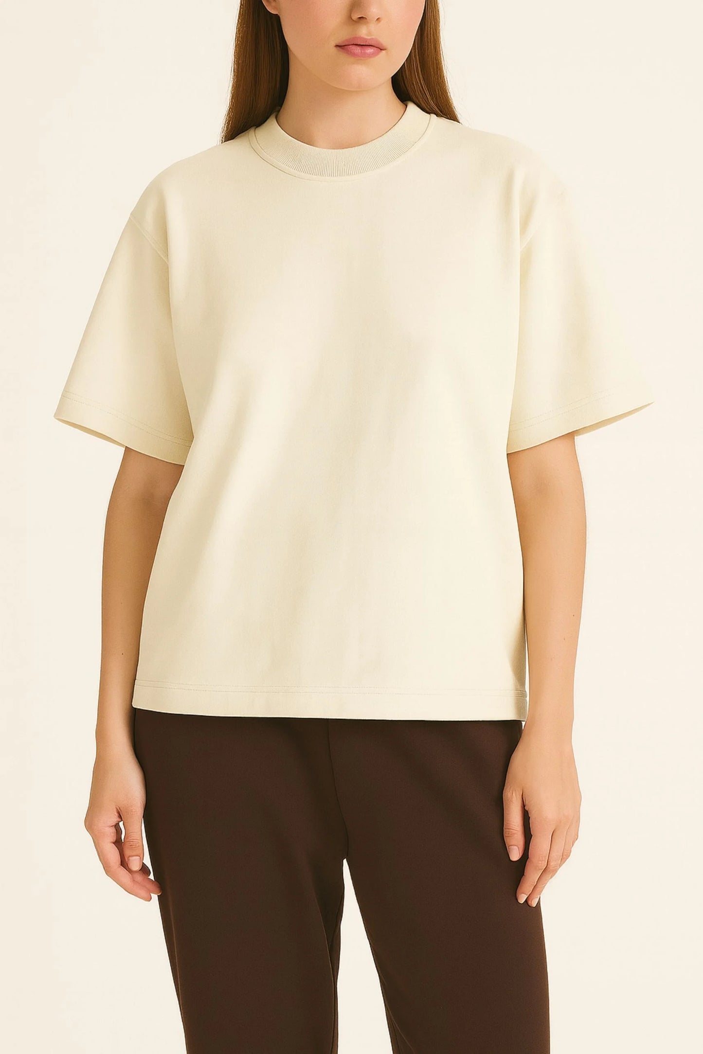 HEAVY GSM DROP SHOULDER TEE | CREAM