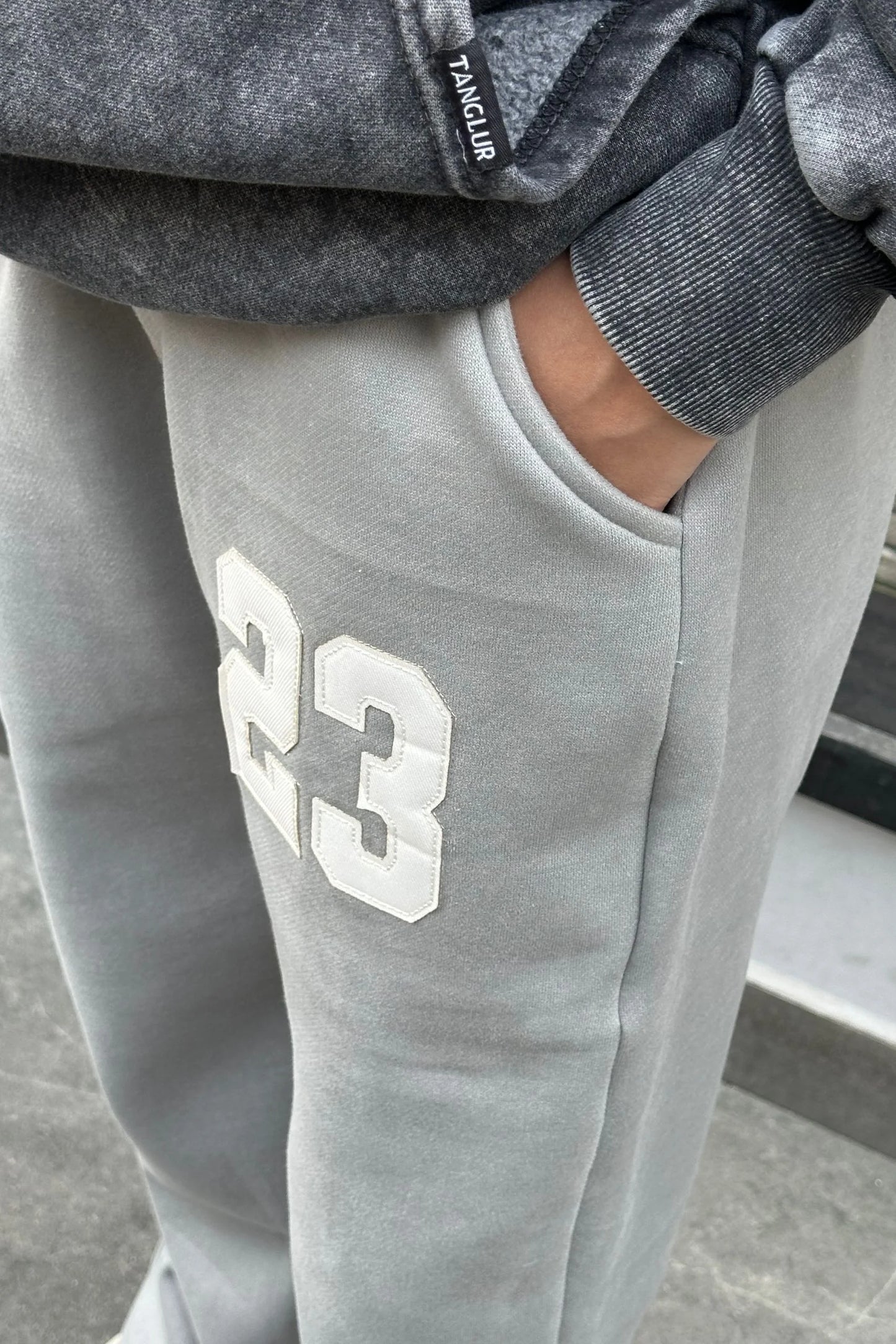 23 WIDE LEG BAGGY SWEATPANTS | STEEL GREY