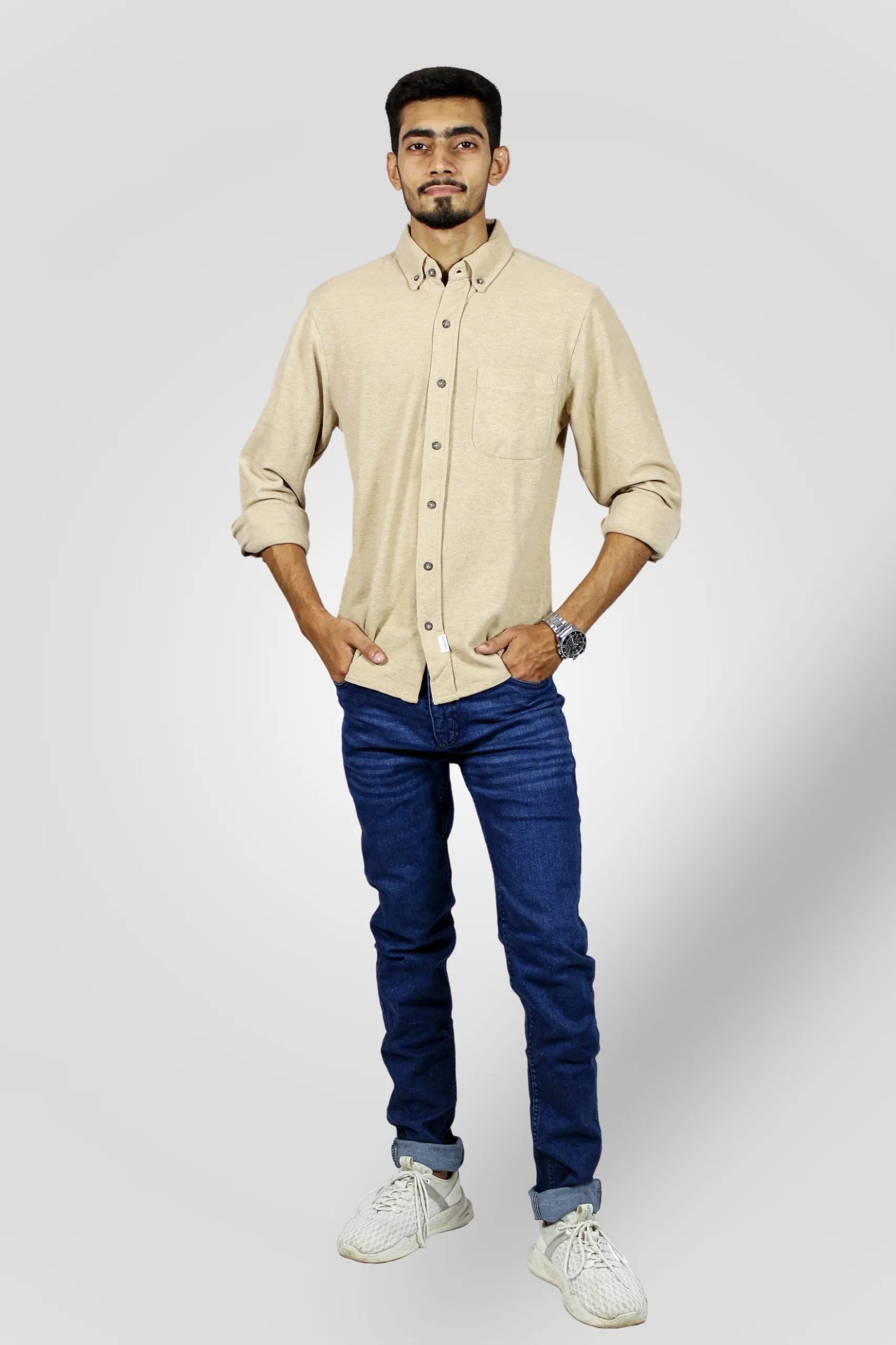BEIGE TEXTURED SHIRT (CS01)