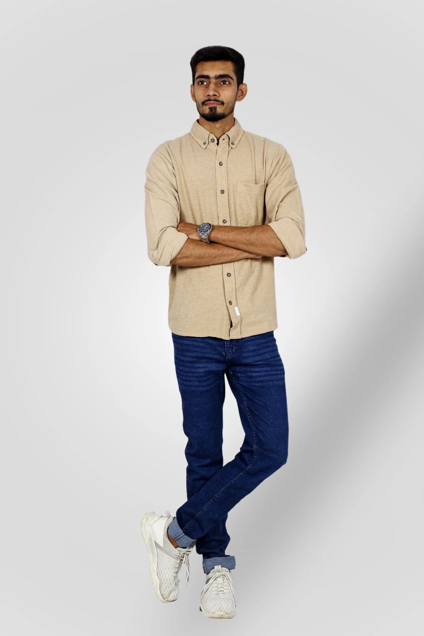 BEIGE TEXTURED SHIRT (CS01)