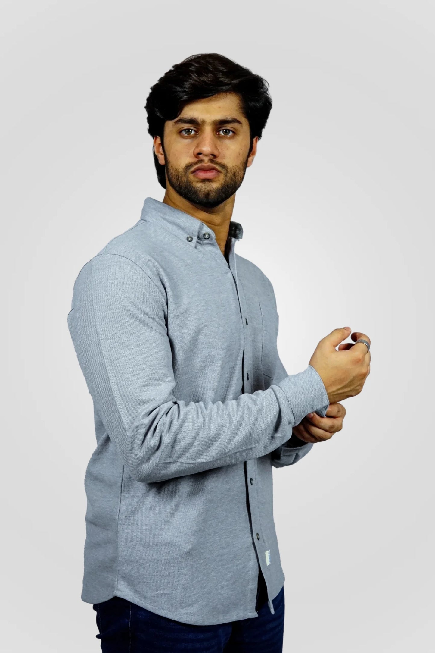 GREY TEXTURED SHIRT (CS04)