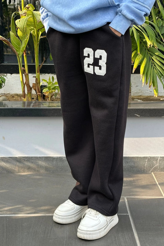 23 WIDE LEG BAGGY SWEATPANTS | BLACK