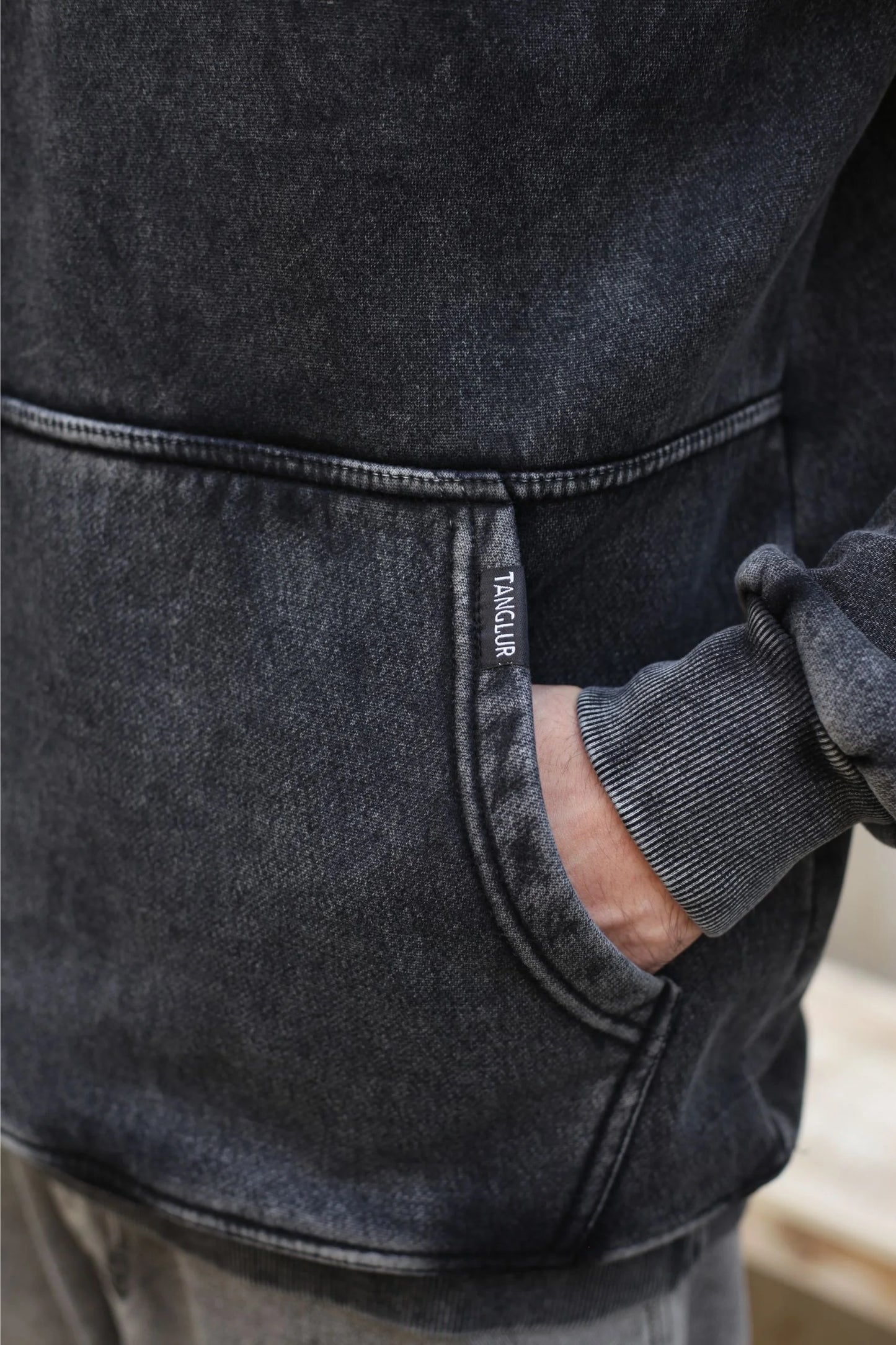 OVERSIZED STONE WASHED HOODIE | VINTAGE BLACK