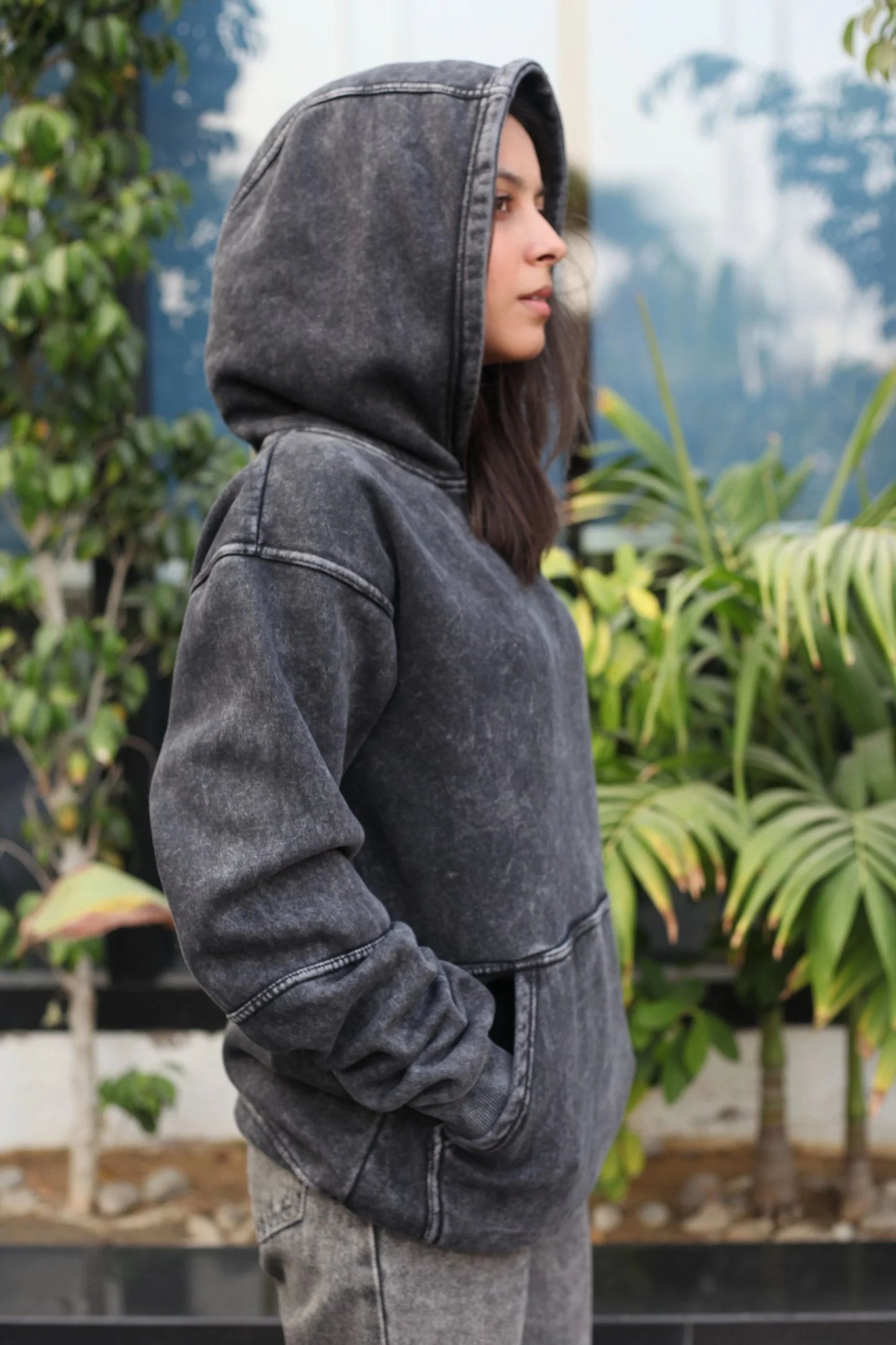OVERSIZED STONE WASHED HOODIE | VINTAGE BLACK