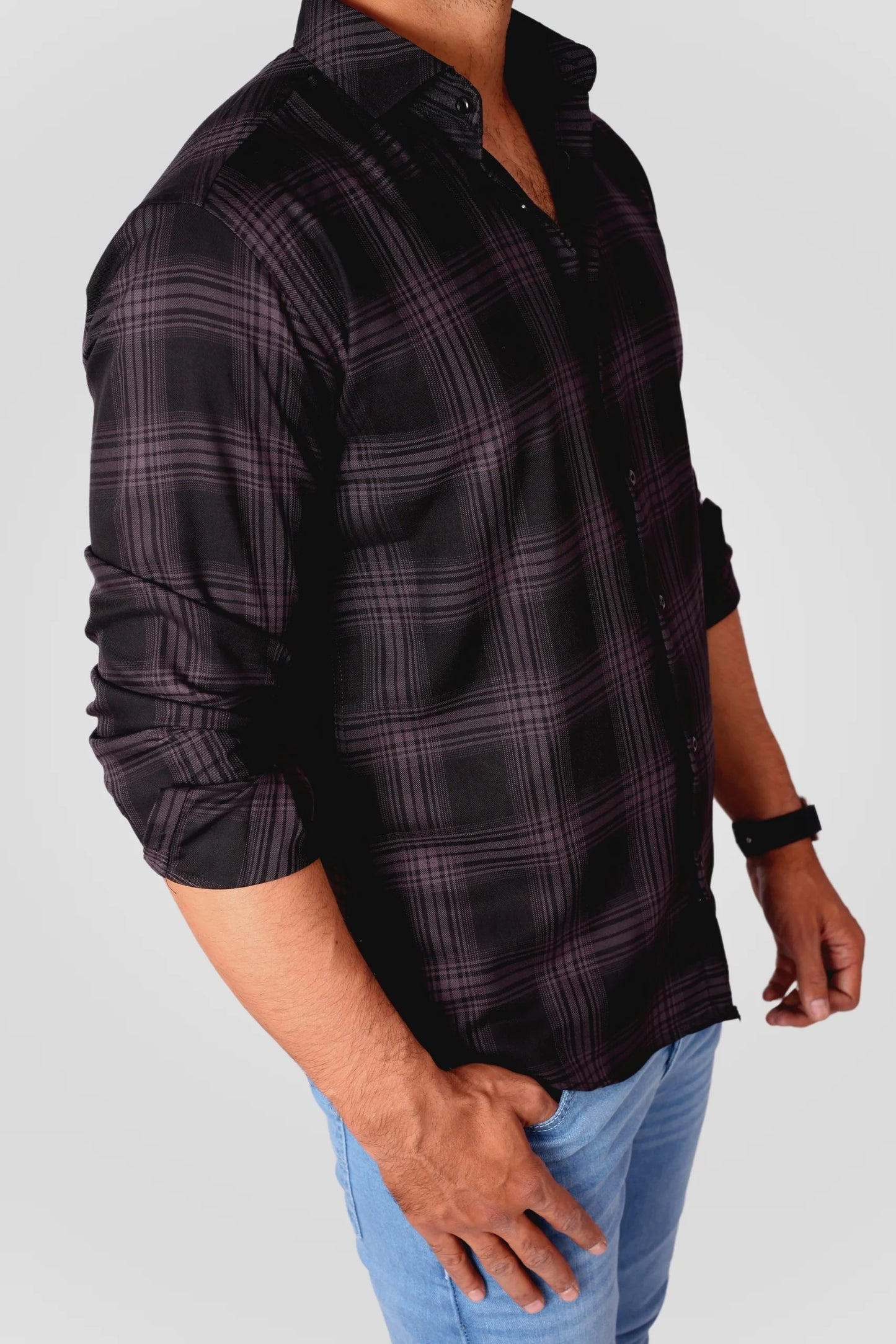 CHECKERED SHIRT | BLACK/CHARCOAL