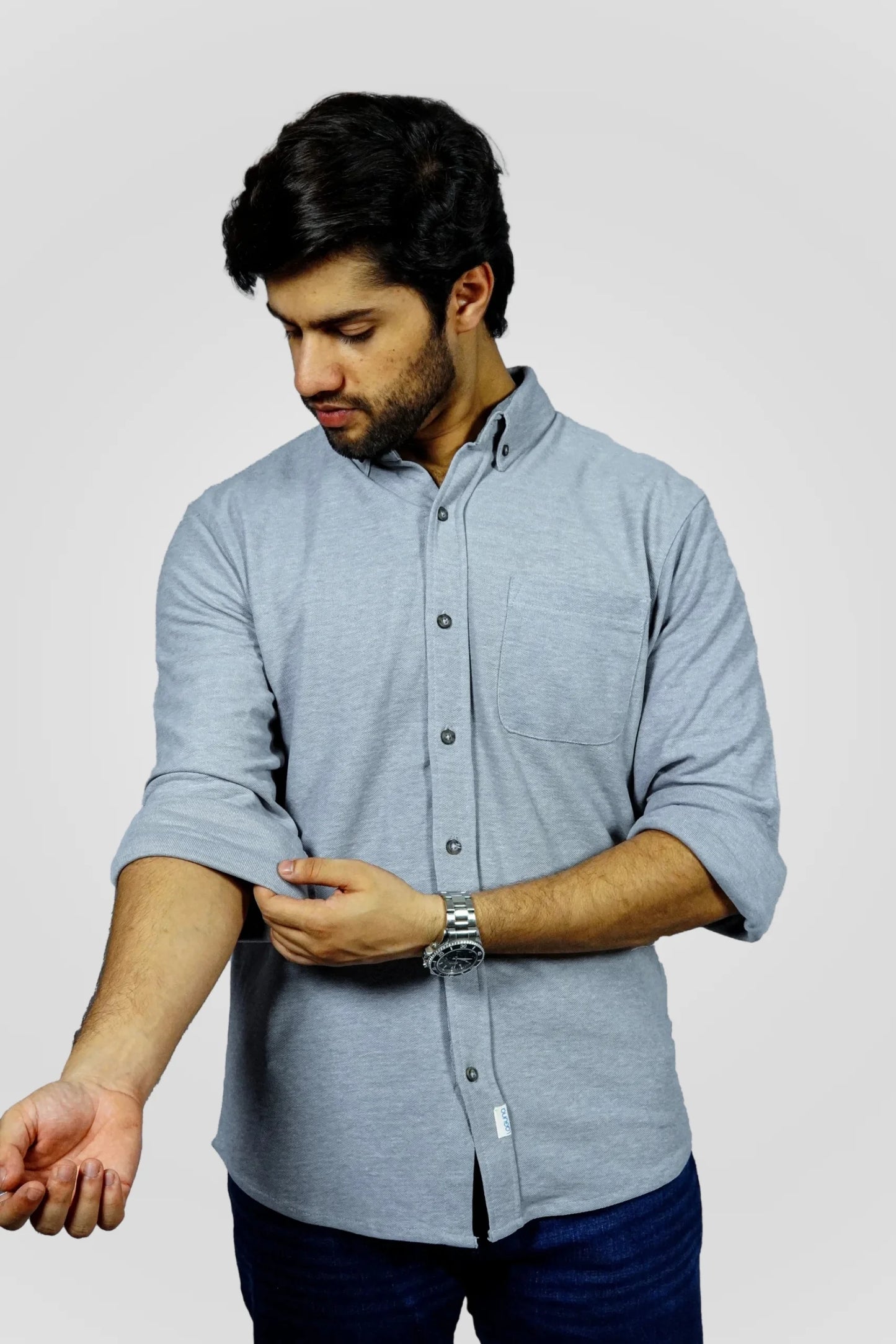 GREY TEXTURED SHIRT (CS04)