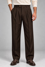 PLEATED DERSS PANT | ESPRESSO BROWN