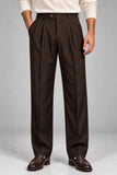 PLEATED DERSS PANT | ESPRESSO BROWN