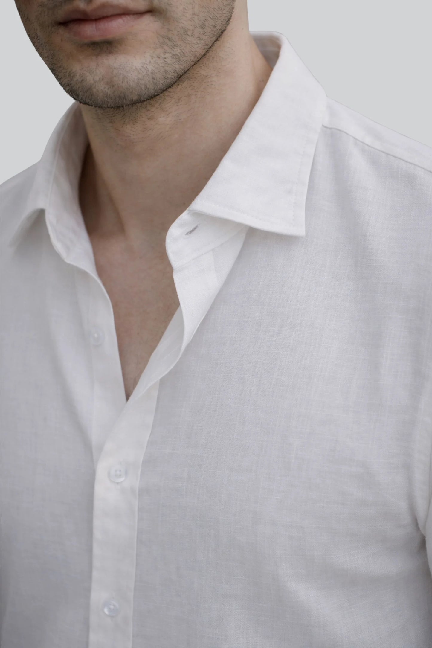 LINEN SHIRT | ASH WHITE
