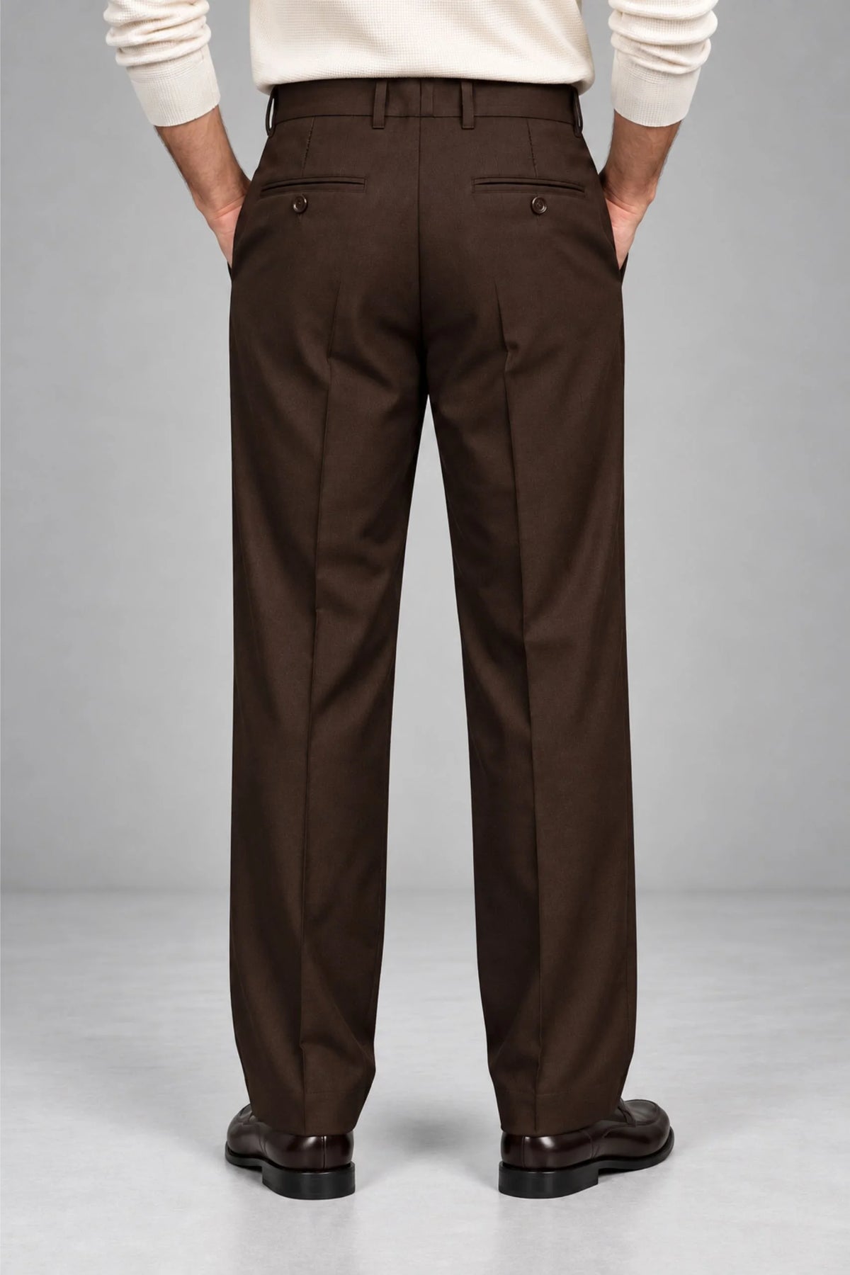 PLEATED DERSS PANT | ESPRESSO BROWN