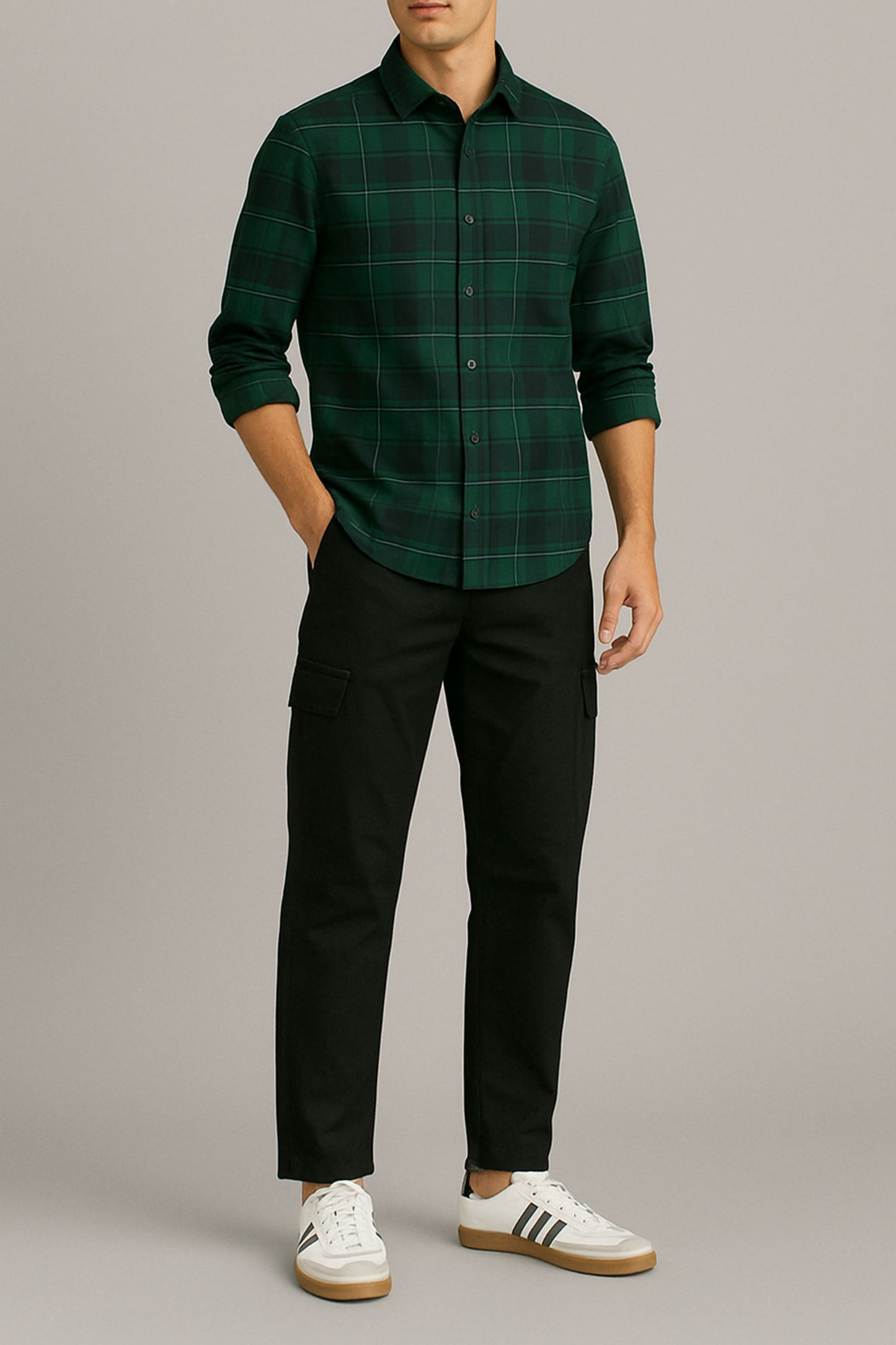 CHECKERED SHIRT | GREEN / BLACK
