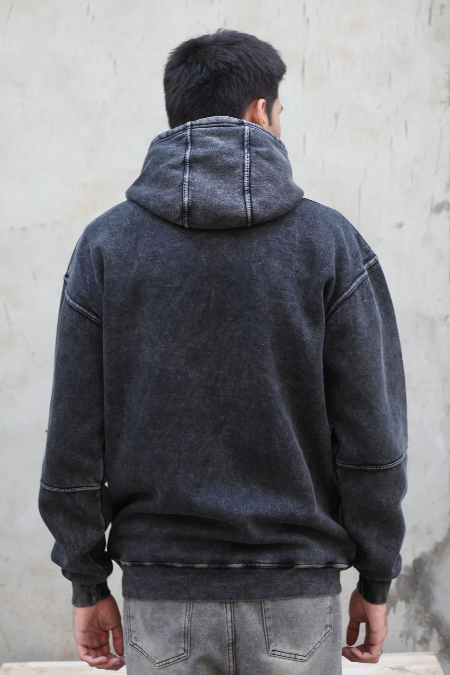 OVERSIZED STONE WASHED HOODIE | VINTAGE BLACK