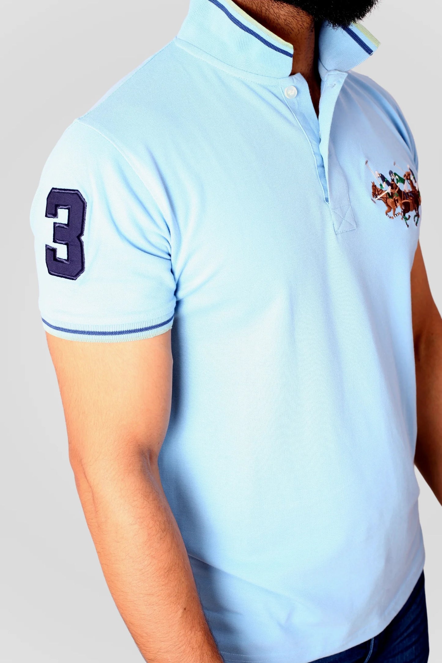 SKY BLUE 3 PONY POLO