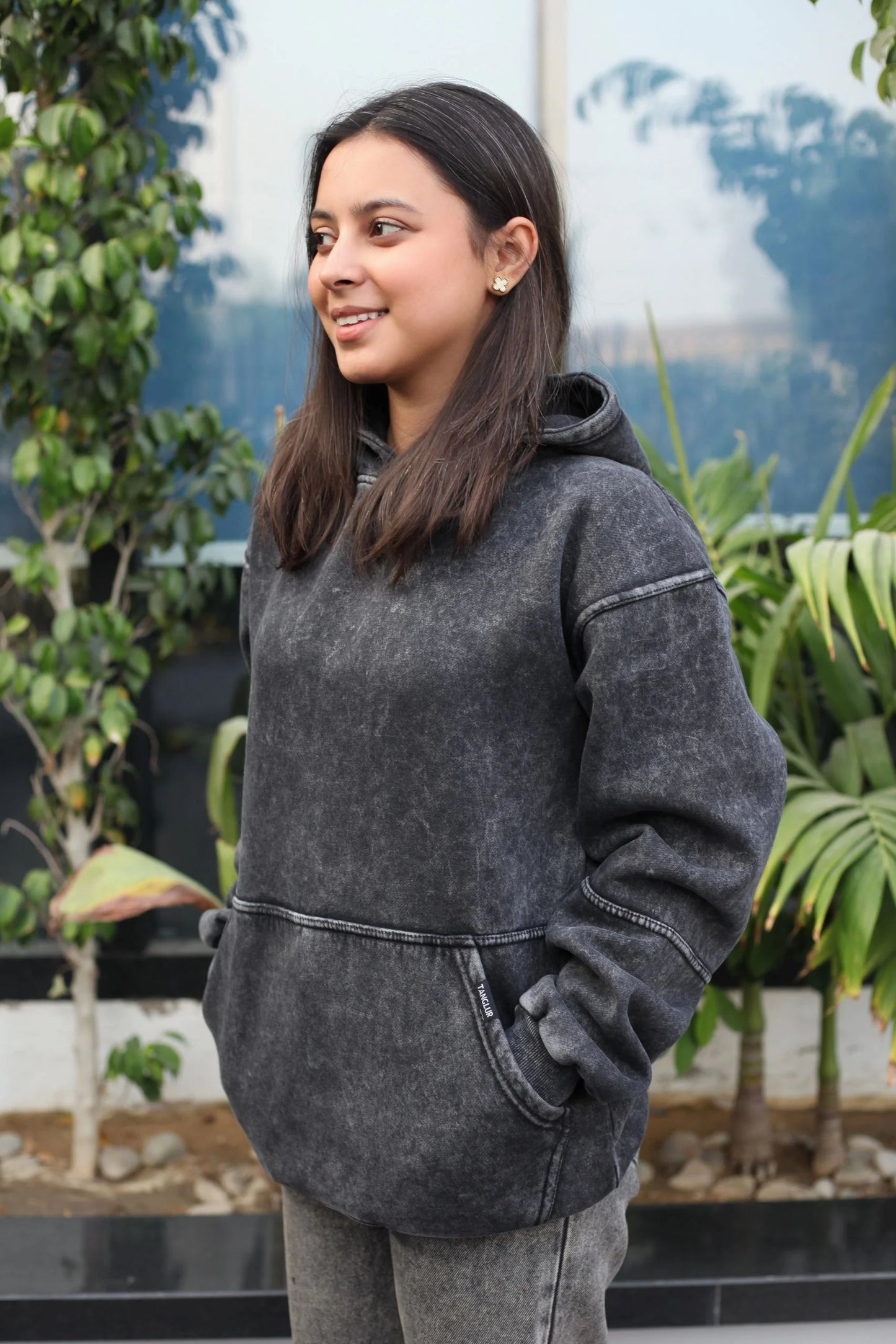 OVERSIZED STONE WASHED HOODIE | VINTAGE BLACK