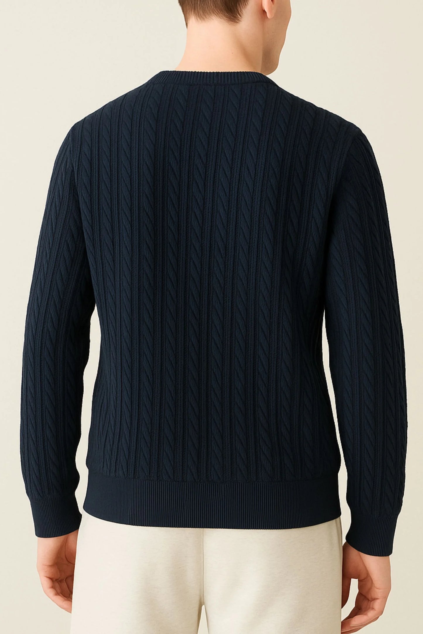 CABLE KNIT SWEATER | NAVY