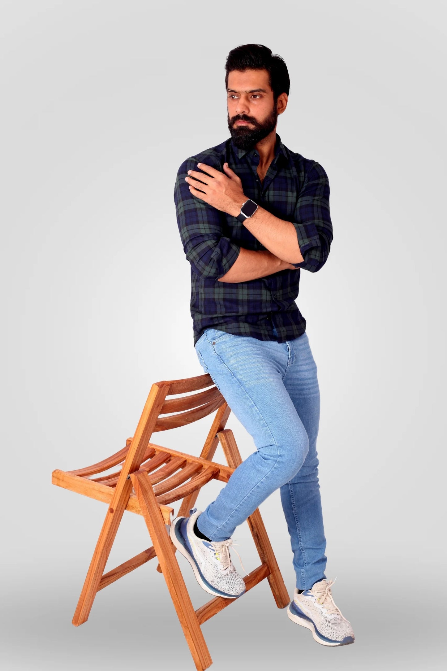CHECKERED SHIRT | NAVY/GREEN