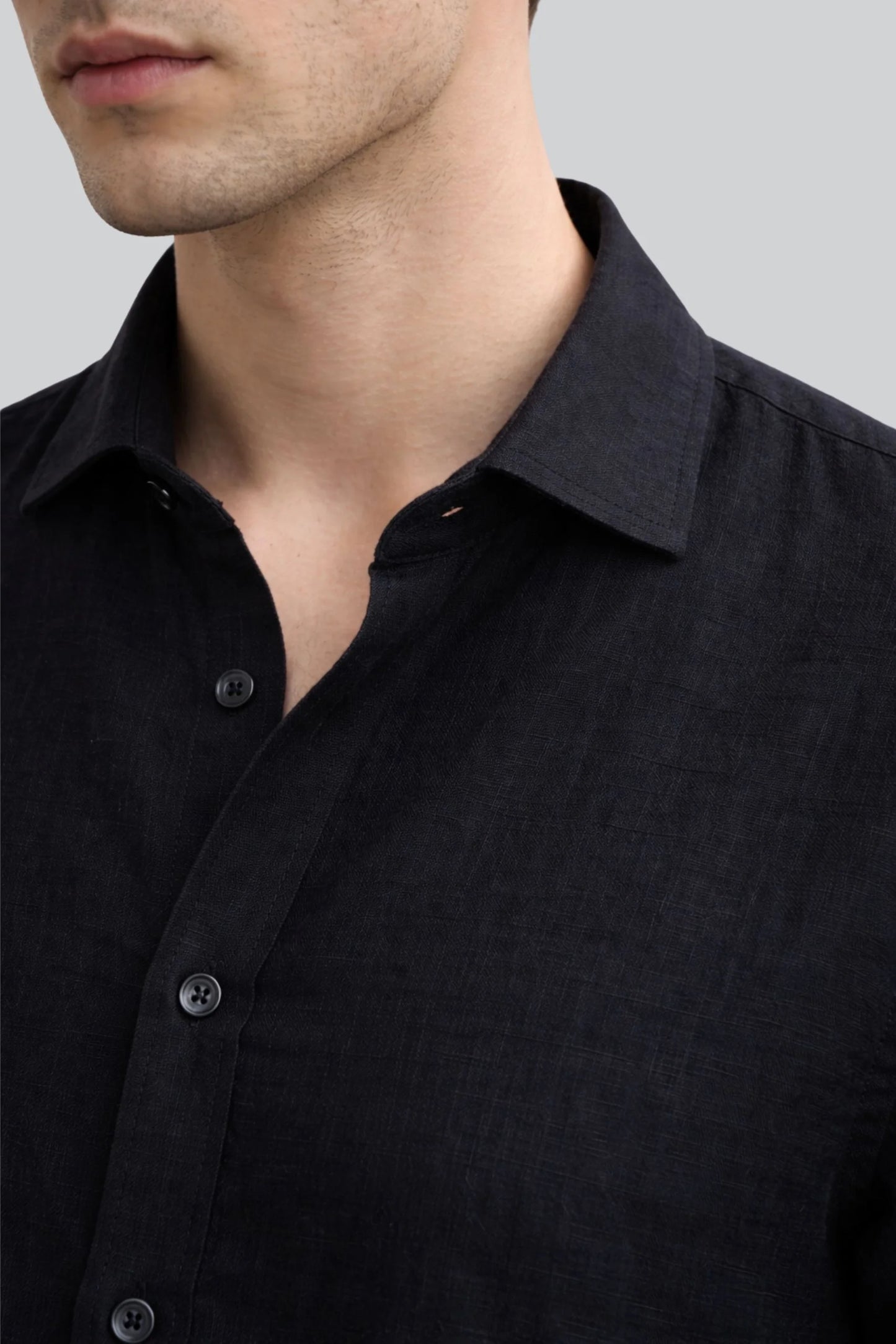 LINEN SHIRT | BLACK