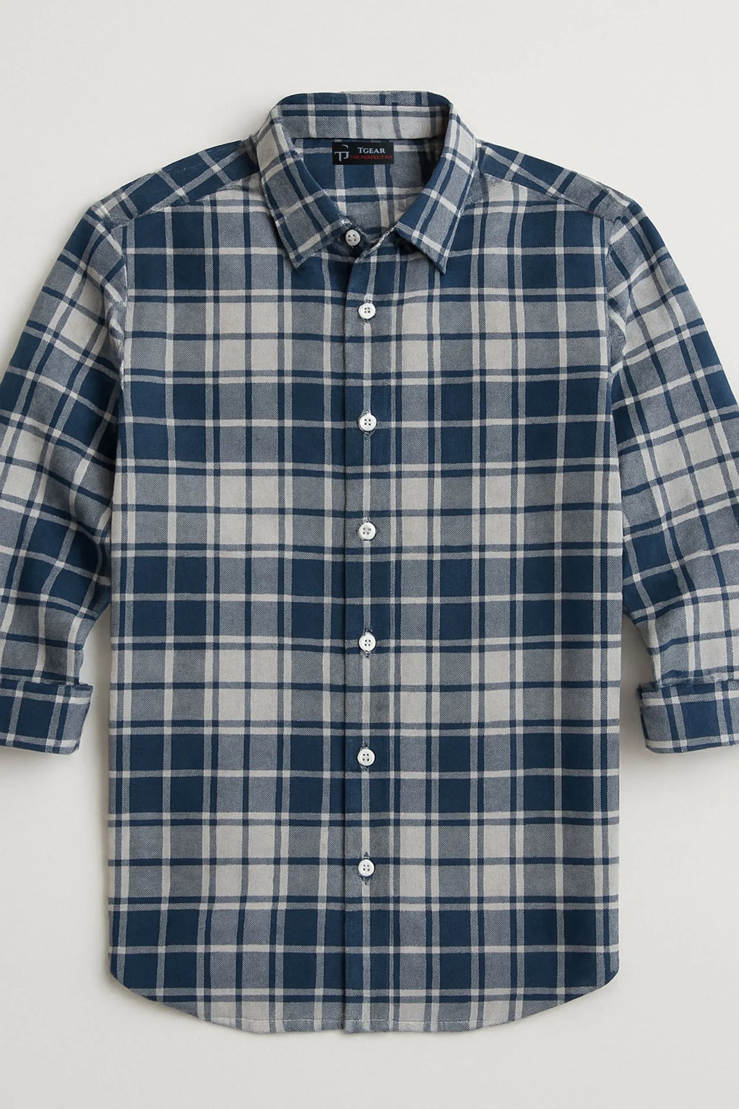 CHECKERED SHIRT | WHITE / NAVY