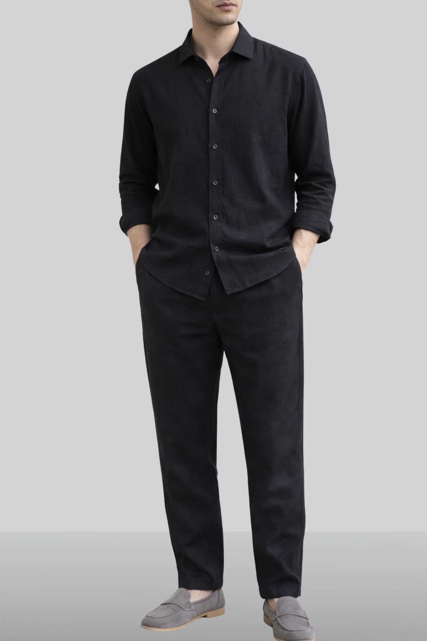 LINEN SHIRT | BLACK