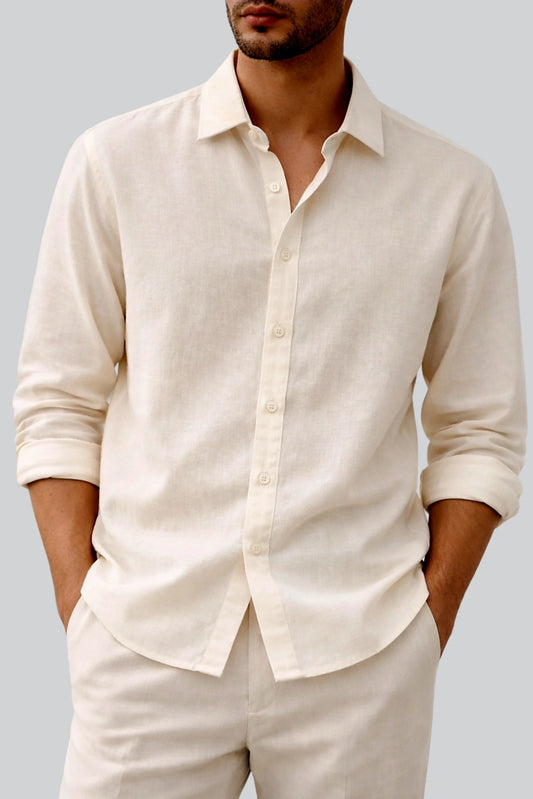 LINEN SHIRT | IVORY (OFFWHITE)