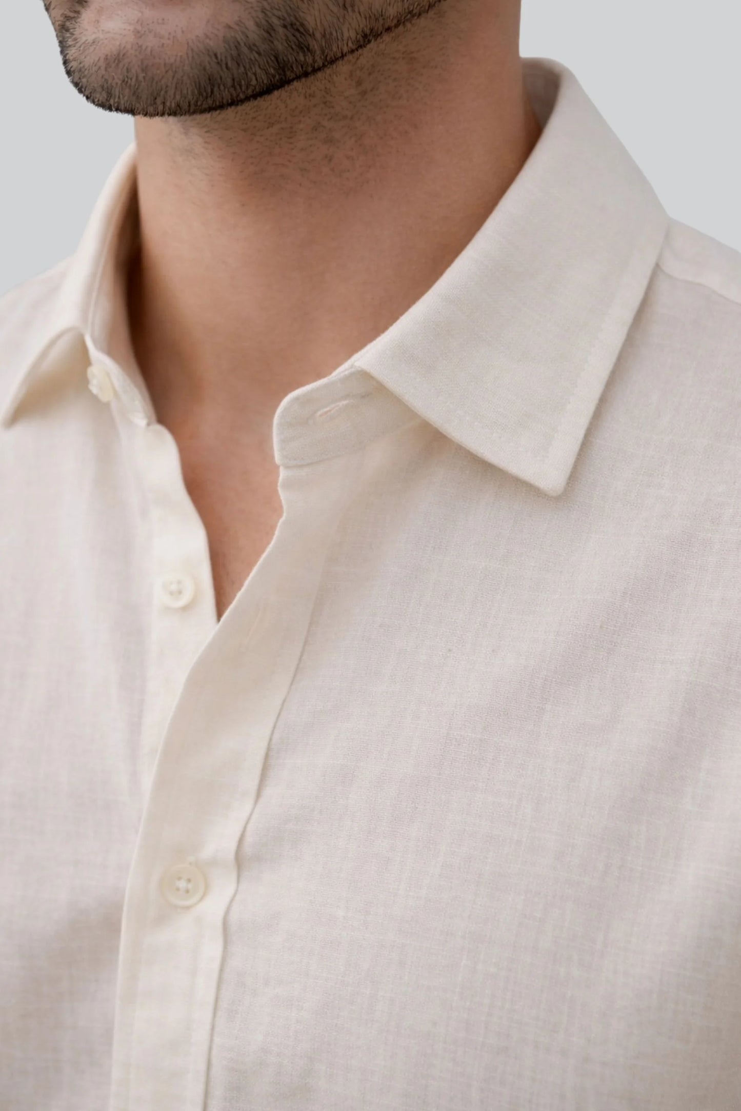 LINEN SHIRT | IVORY (OFFWHITE)