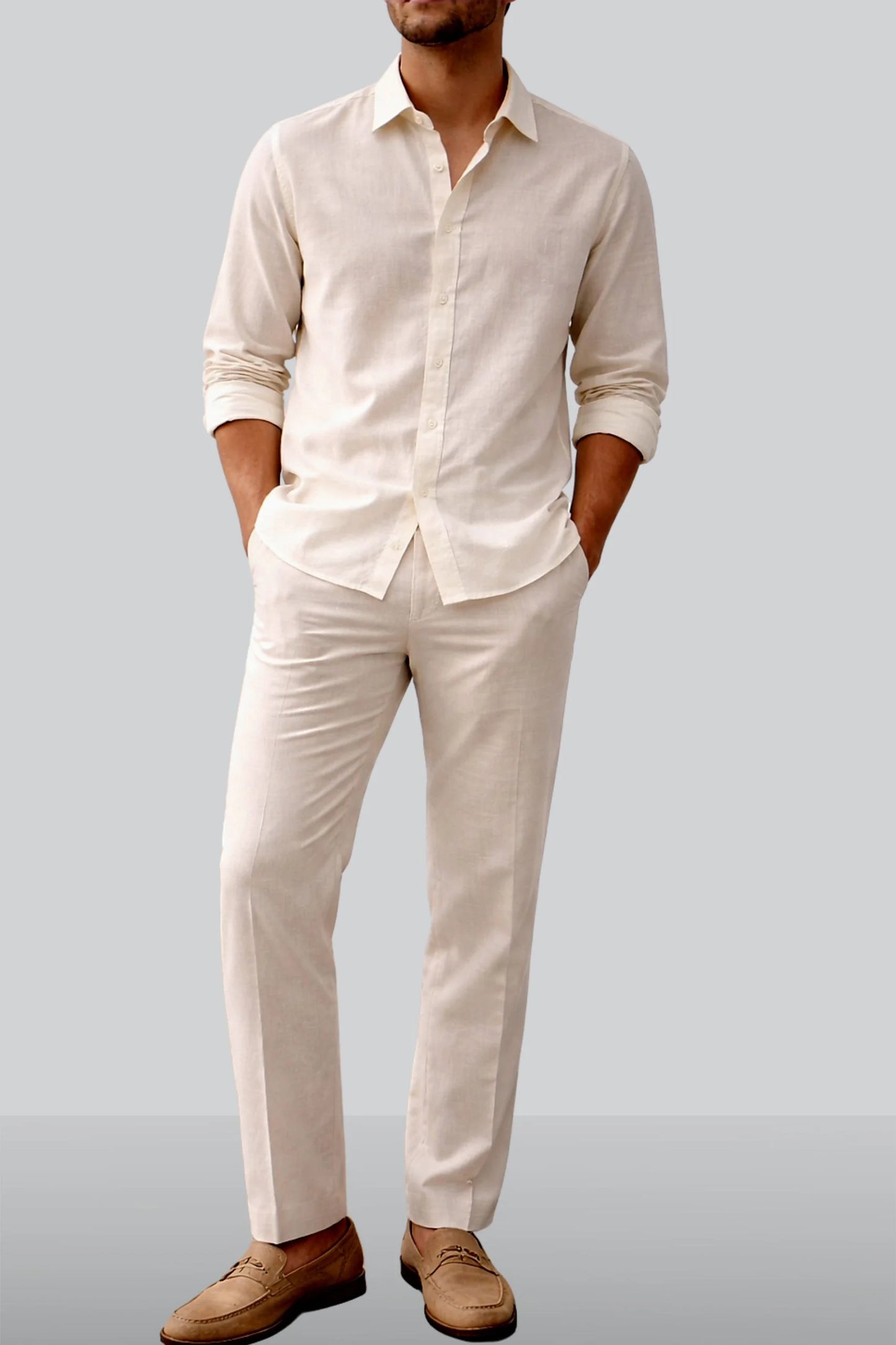 LINEN SHIRT | IVORY (OFFWHITE)
