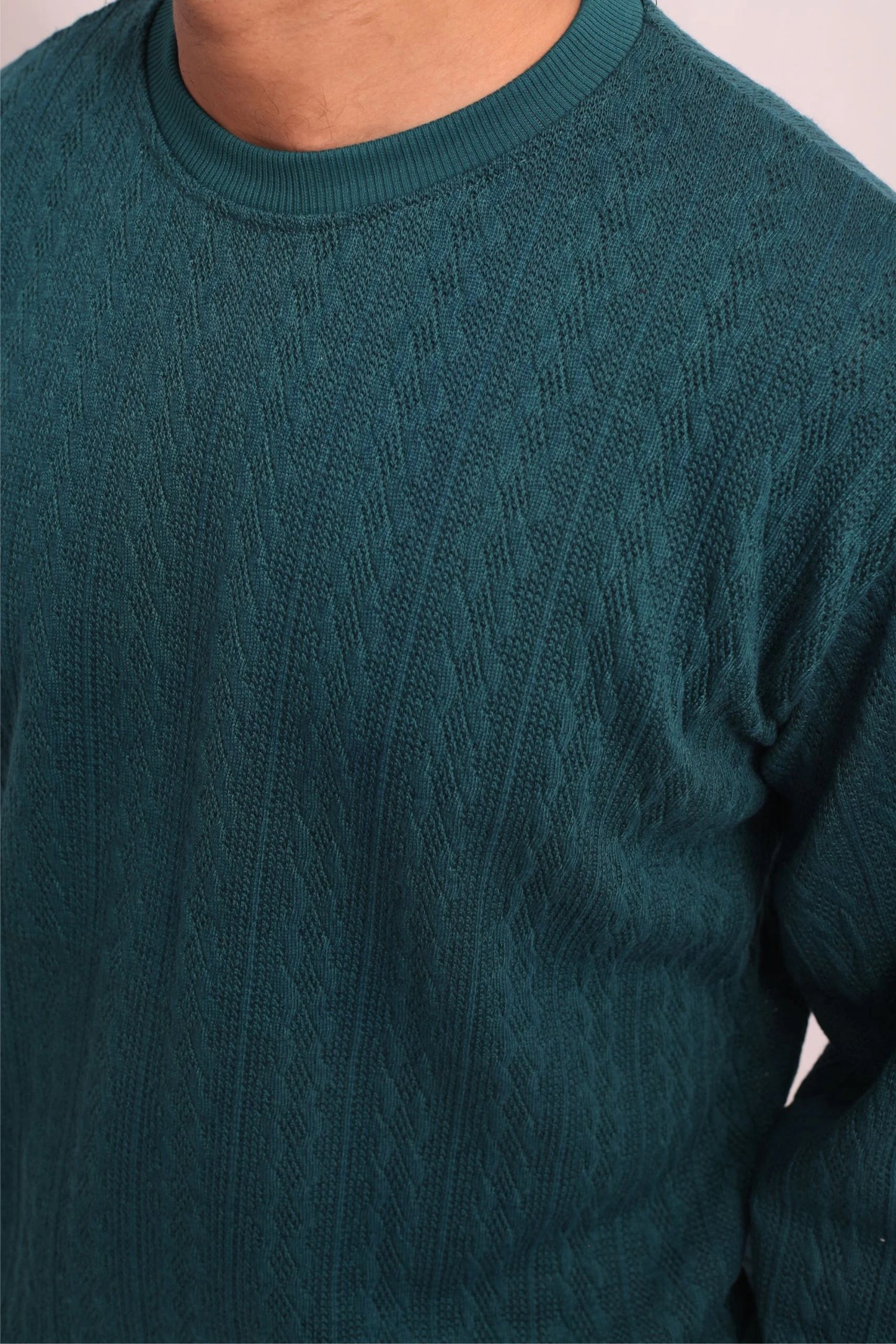 CABLE KNIT SWEATER | TEAL