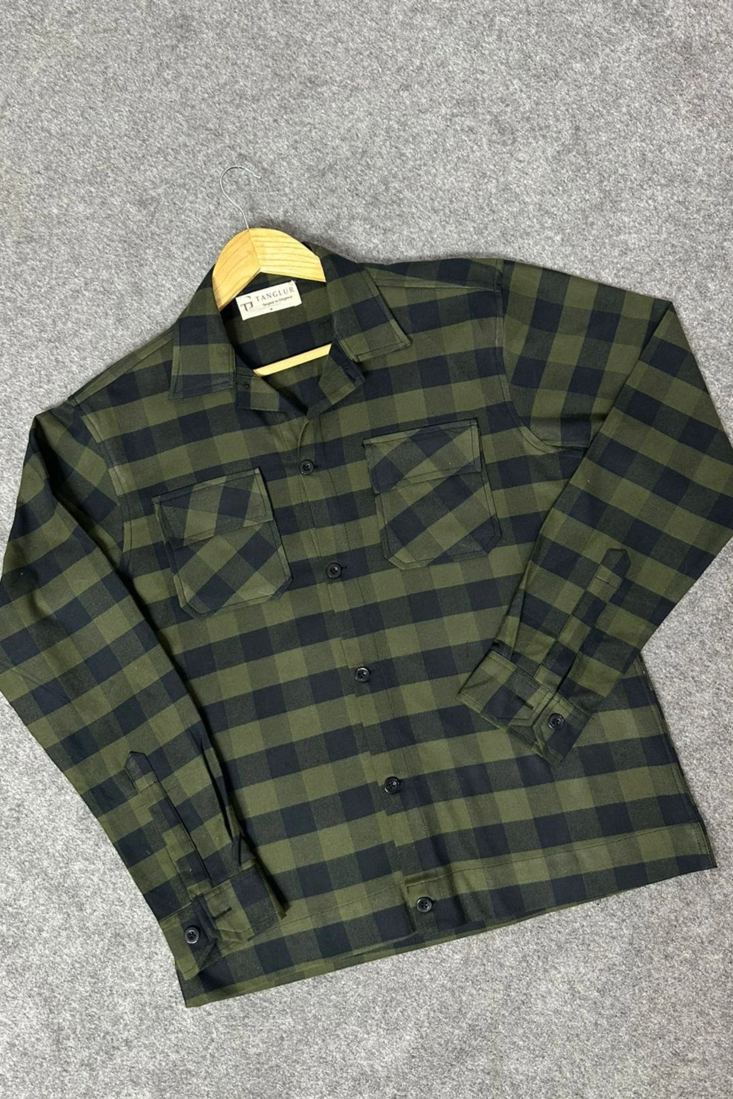 FLANNEL CHECKERED SHACKET | OLIVE