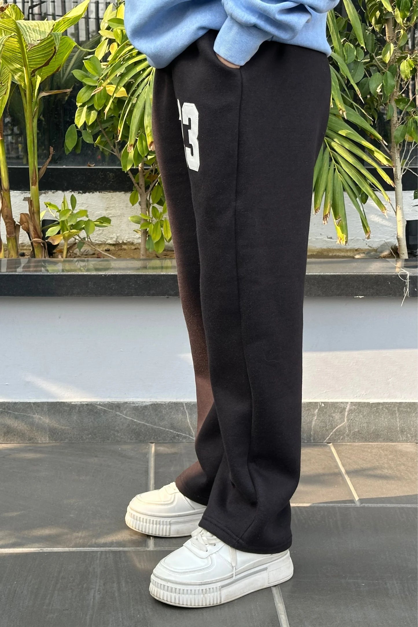 23 WIDE LEG BAGGY SWEATPANTS | BLACK