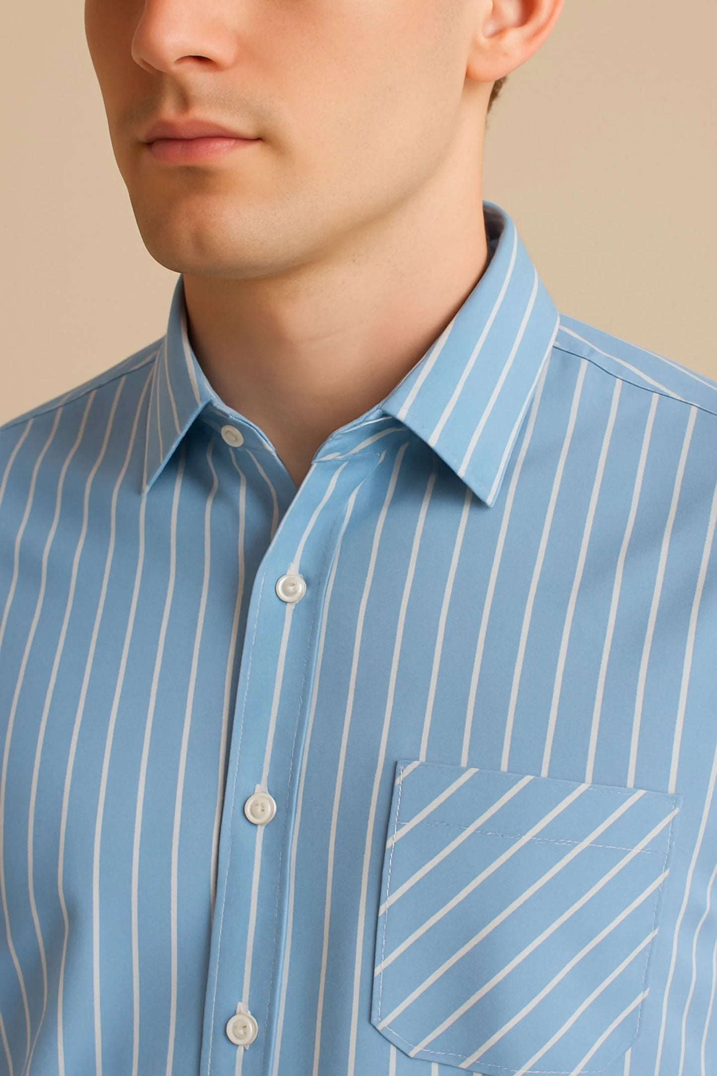 STRIPED SHIRT  | LIGHT BLUE/WHITE