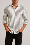 STRIPED SHIRT | WHITE / CHARCOAL