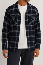 FLANNEL CHECKERED SHACKET | NAVY