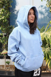 OVERSIZED STONE WASHED HOODIE | ICE BLUE
