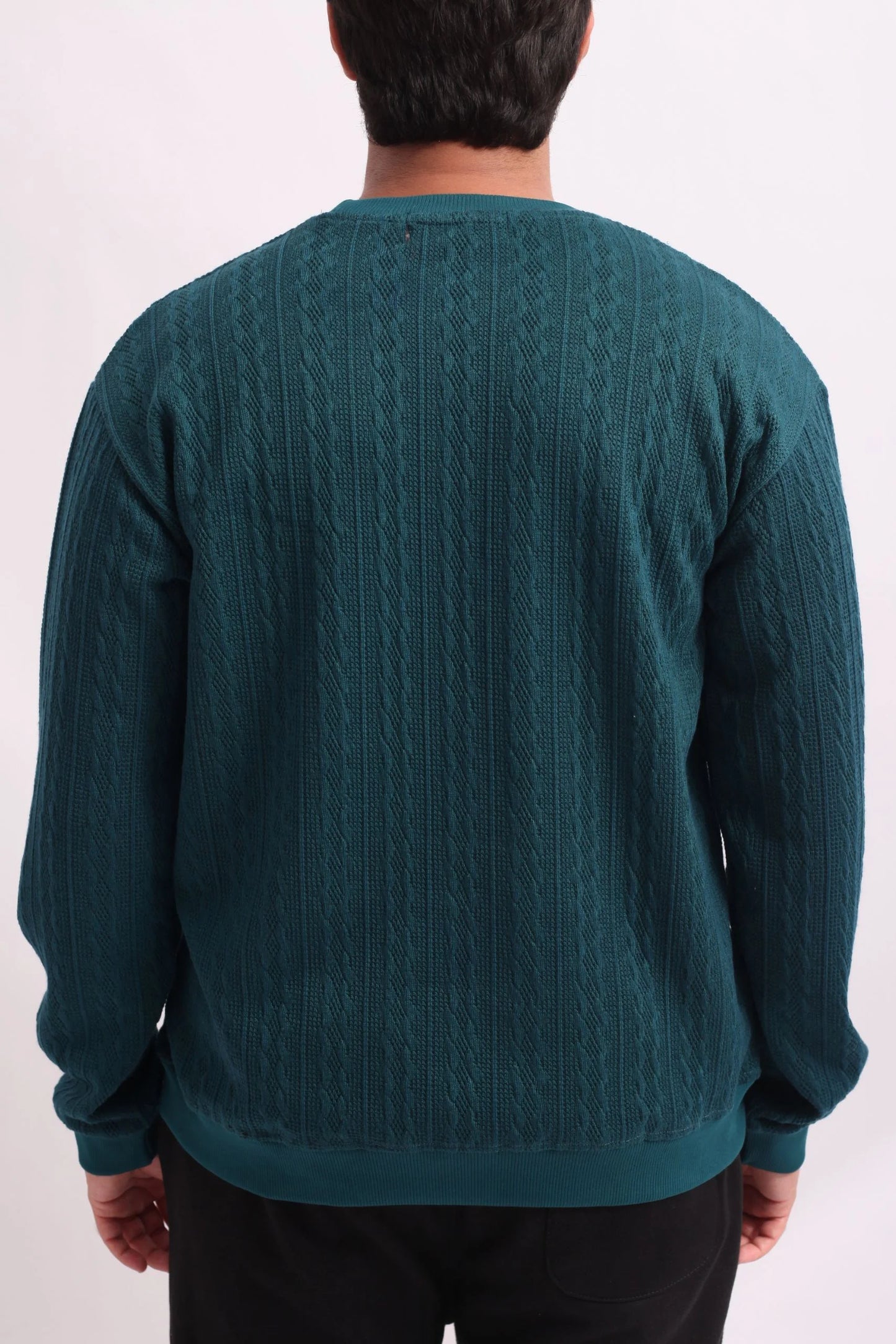CABLE KNIT SWEATER | TEAL