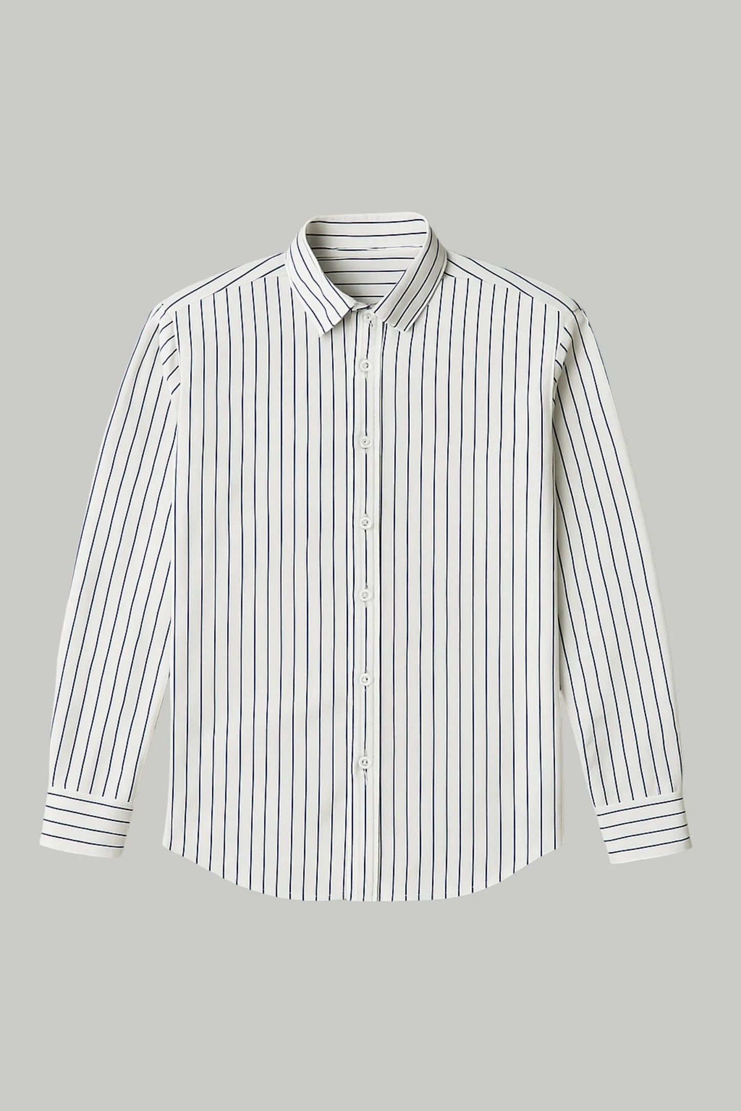 STRIPED SHIRT | WHITE / CHARCOAL