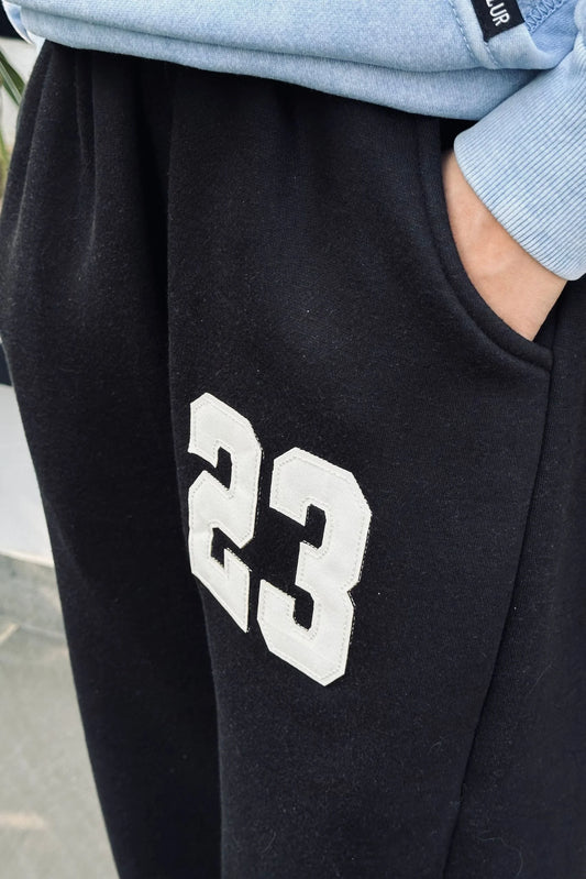 23 WIDE LEG BAGGY SWEATPANTS | BLACK